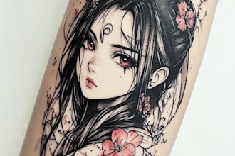 draw anime manga or japanese theme for your tattoo