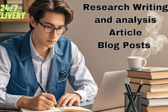 do articles, blogs, research writing, and research analysis