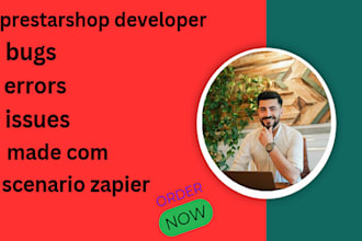 develop or fix existing laravel prestashop php website, make com scenario zapier