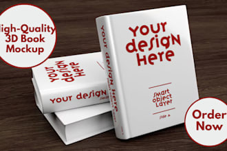 design a professional book cover, 3d book mockup and kindle cover, ebook cover