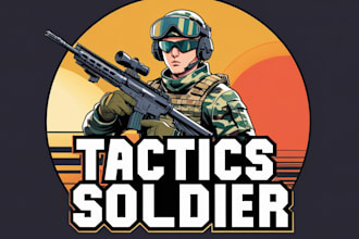 create unique gaming soldier logo