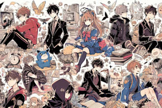 draw anime, manga, comics, book illustrations and doodle art