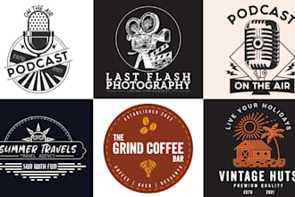 design vintage, retro, badge, hat and tshirt logo