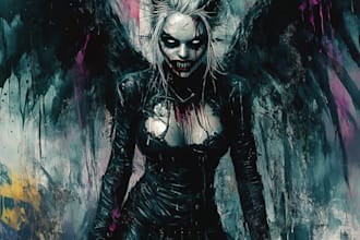 draw realistic fantasy horror character and concept art