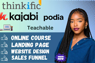 build online course website, thinkific, teachable, kajabi, system sales funnel