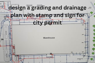 design a grading and drainage plan with stamp and sign for city permit