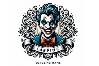 design a striking joker mascot logo