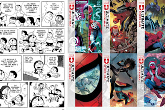 draw your comic book storyboard graphic novel anime manga character book cover