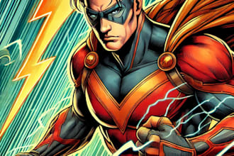 draw you a dc or marvel style comic book superhero character