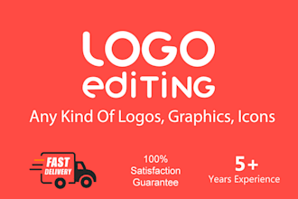 your logo edit, redesign, vector, remake, update, modify, color or text change