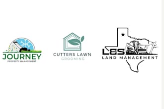 design creative lawn care garden and landscape logo