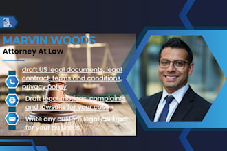 draft US legal documents, legal contract, terms and conditions, privacy policy