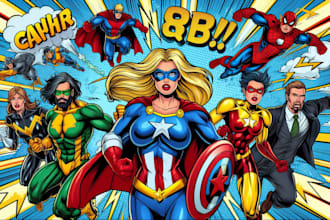 draw comic superhero pop art portraits
