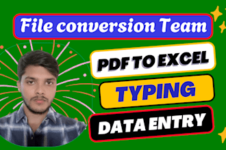 convert pdf to excel, data entry, copy image to excel or word, image typing job