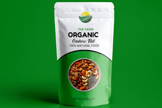 product packaging and label design, pouch, box and bag for brand stickers