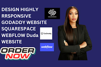 design responsive godaddy website squarespace website duda webflow website