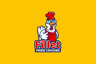 design awesome fried chicken logo
