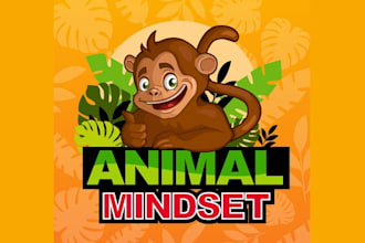 design fun groovy animal education brand logo