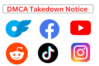 send dmca takedown notice to remove copyright content on tiktok,reddit,fb,yt,ig