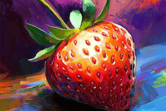 paint realistic digital oil paint food illustration