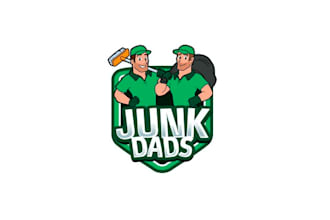 design unique junk dads fun logo