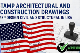 stamp architectural and construction drawings mep design civil engineer in usa