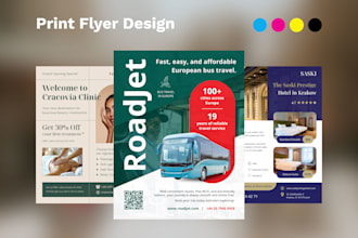 design flyer brochure printable handout bifold trifold one pager print design