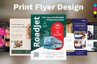design flyer brochure printable handout bifold trifold one pager print design