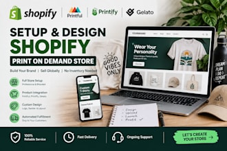 setup shopify print on demand store shopify pod printify printful gelato