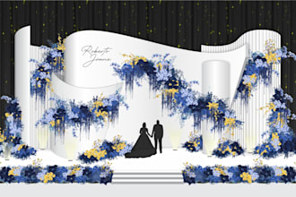 2d design sketch wedding decoration