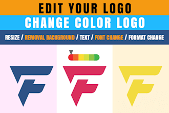 do edit logo, change color text format resize