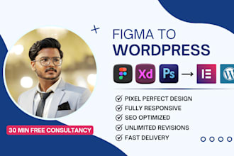 convert figma to wordpress website, PSD to wordpress elementor