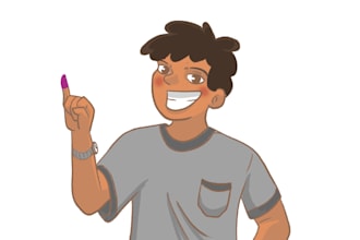 draw illustration with colorfull cartoon style