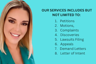 prepare legal document, lawsuits complaint, motions