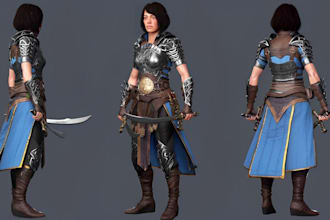 do 3d realistic game character 3d game assets with clothing and pbr textures