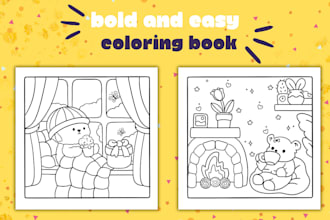 create bold and easy coloring book pages for kids and adults