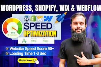 do webflow speed, shopify speed, wix speed and wordpress speed optimization