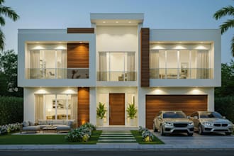 do 3d exterior home design, home renovation, house architectural modeling render