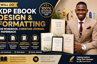do KDP ebook design and formatting for workbook christian journal paperback