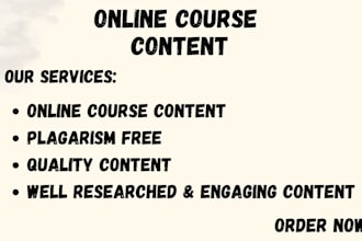 write online course content for any subject