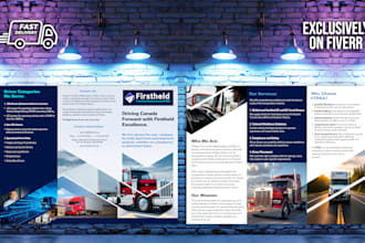 design trifold brochure with in 1 hour