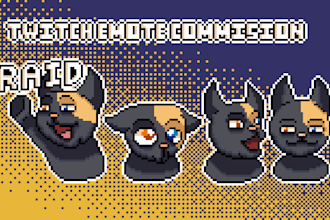 do a pixel art of your twitch emotes and badges