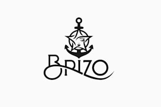 design mixed word name motor boat logo