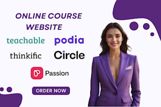 teachable thinkific circle so passion io app podia website