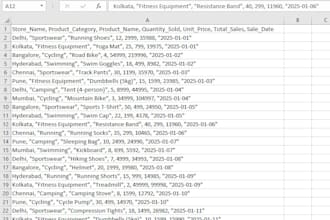 do microsoft excel document cleanup of about ten thousand rows for just rs1024