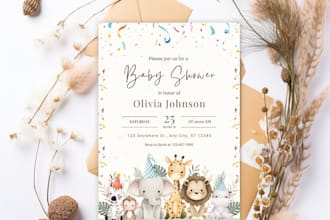 design birthday, wedding, baby shower invitation