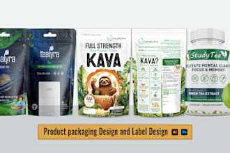 best food product packaging design and label design with 3d image for your brand