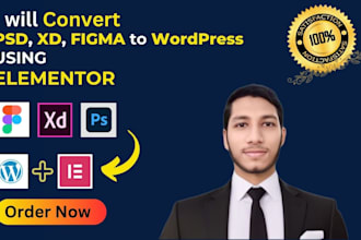 convert figma, psd or xd to wordpress using elementor