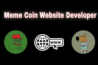 build memecoin website or crypto token website, meme coin landing page