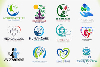 design mental health fitness medical wellness yoga coaching and counseling logo